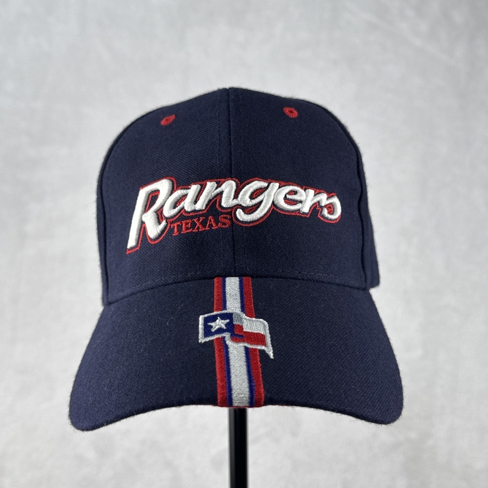 Texas Rangers Twins Enterprise MLB Snapback Adjustable Hat Blue‎ Logo Flag Emb